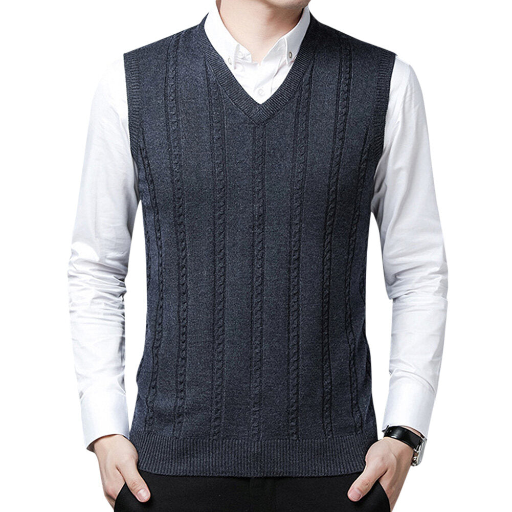 Youthup Mens Wool Blend V-Neck Pullover Sweater Vest