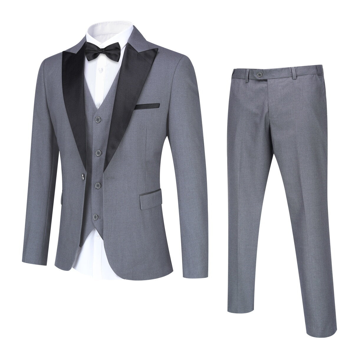 Youthup Mens 3Pce Business Wedding Dinner Suit Blazer and Vest and Tuxedo Pants
