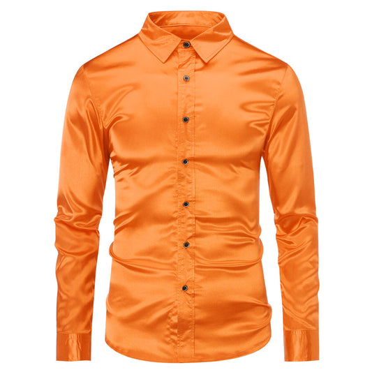 YOUTHUP Mens Fashion Casual Long Sleeve Lapel Shirt