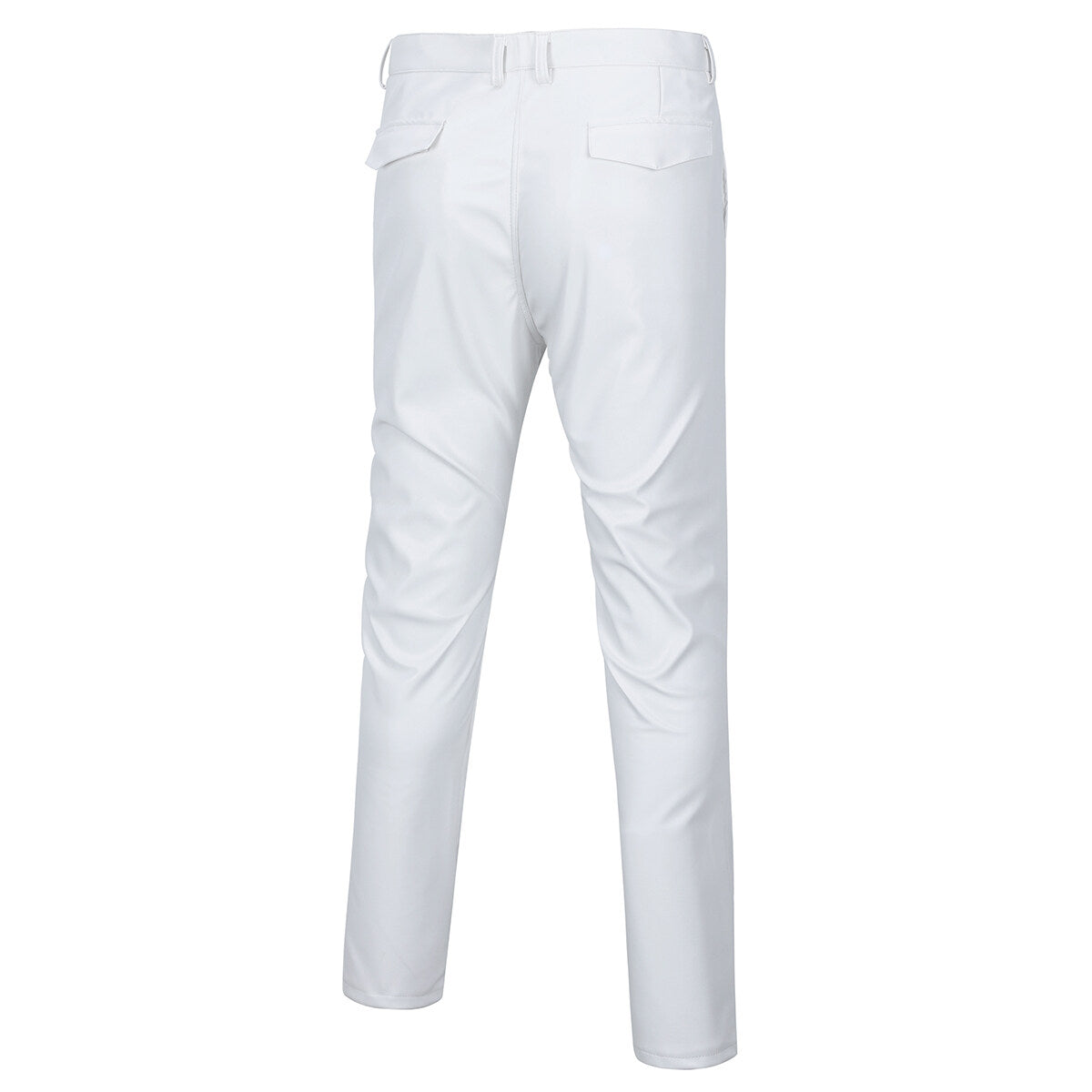 Youthup Mens Fleece-Lined Straight-Leg Leather Pants