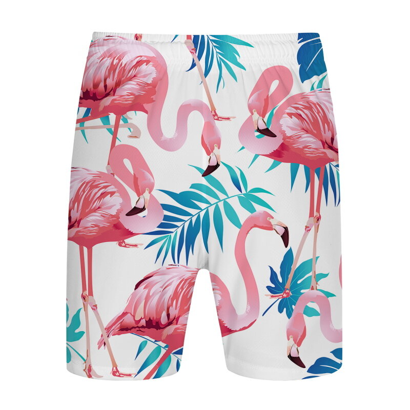 YOUTHUP Mens Summer Hawaiian Flamingo Shirt and Shorts Outfit Set