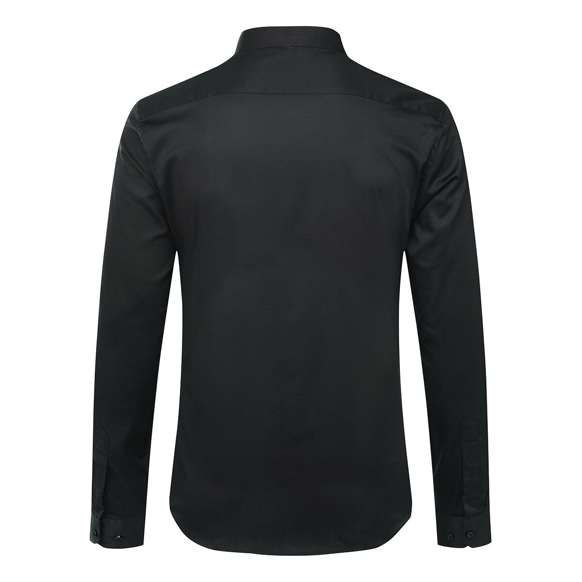 Youthup Mens Business Work Cotton Stand Collar Slim Long Sleeve Button Down Shirt