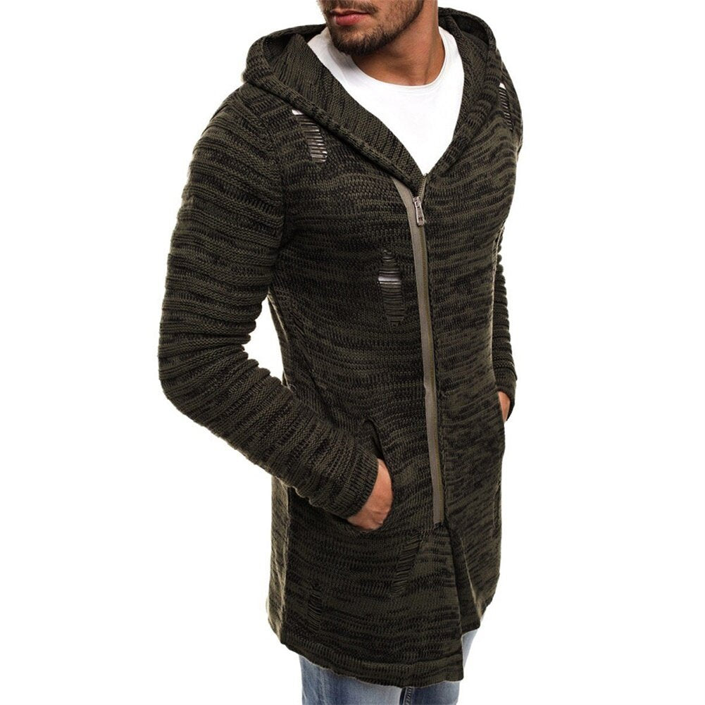 Youthup Mens Long Over Hip Knit Cardigan Sweater