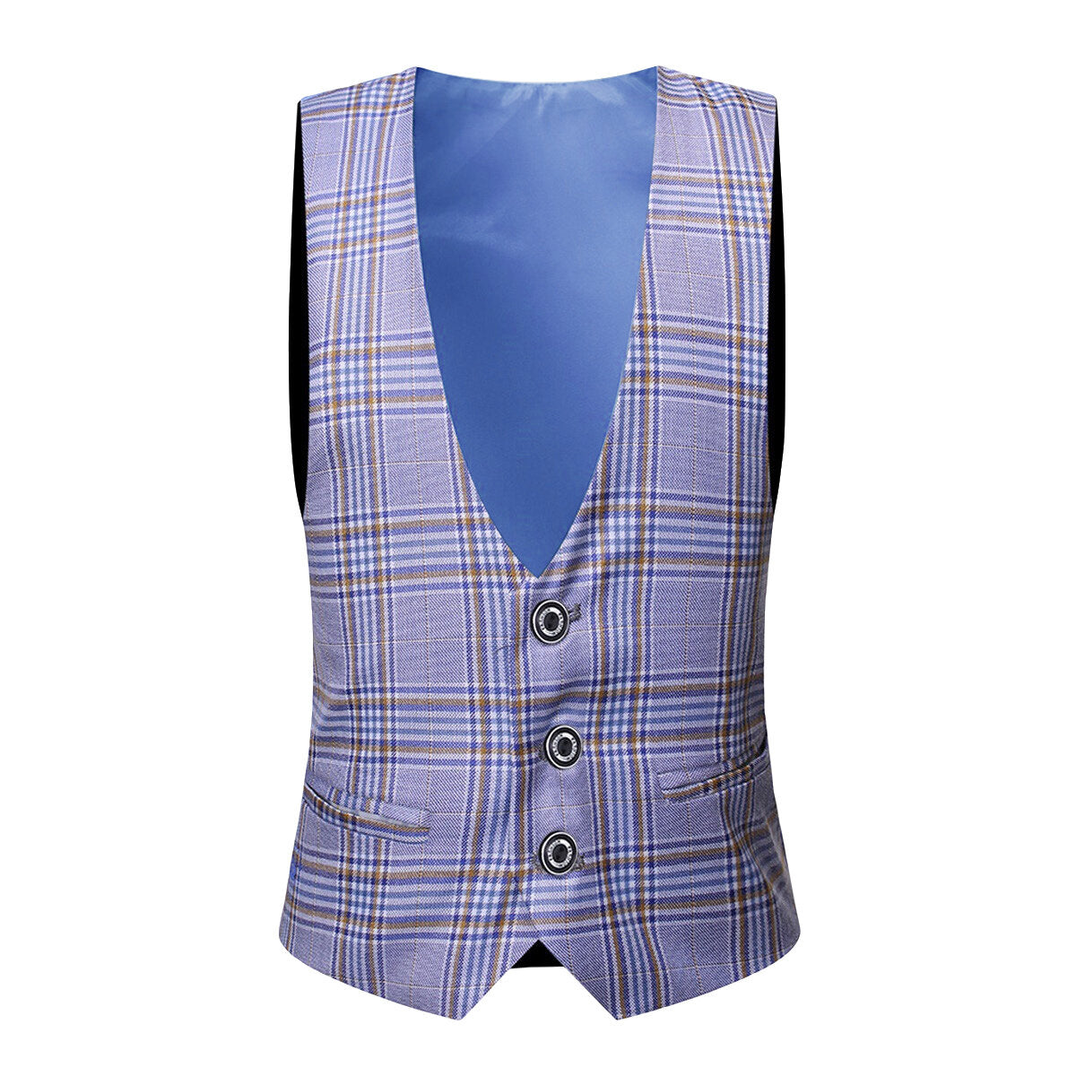 Youthup Boys 3Pce Plaid Peaked Lapel Tuxedo Wedding Party Suit Set