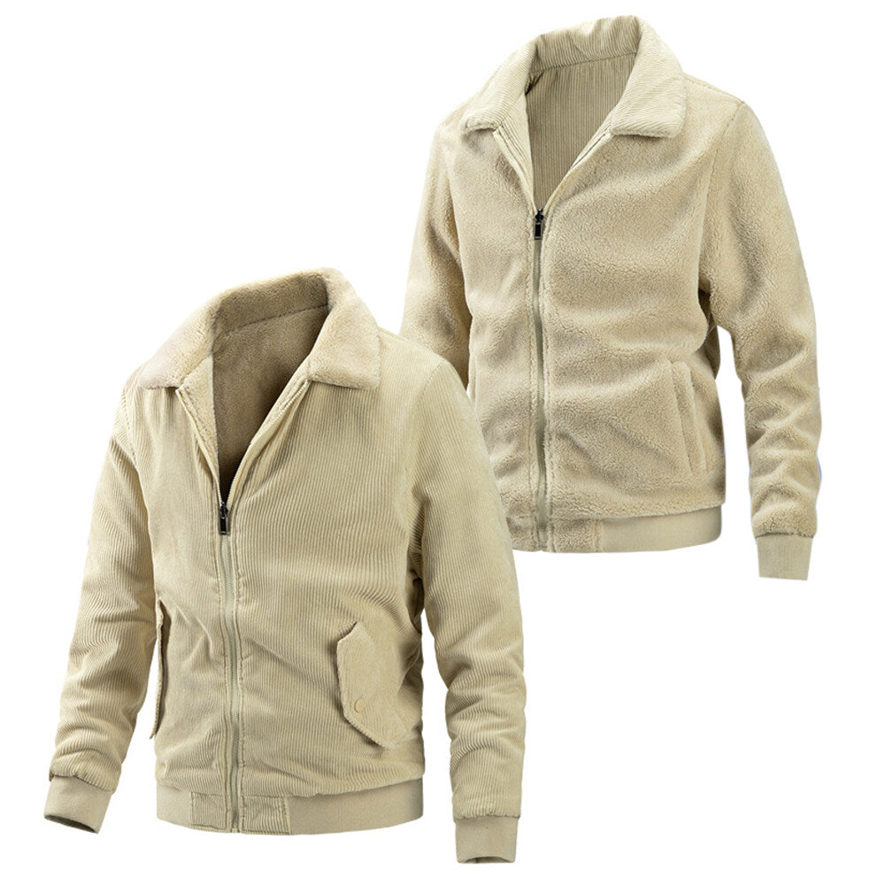 Youthup Mens Fleece Reversible Usefulness Baseball Jacket