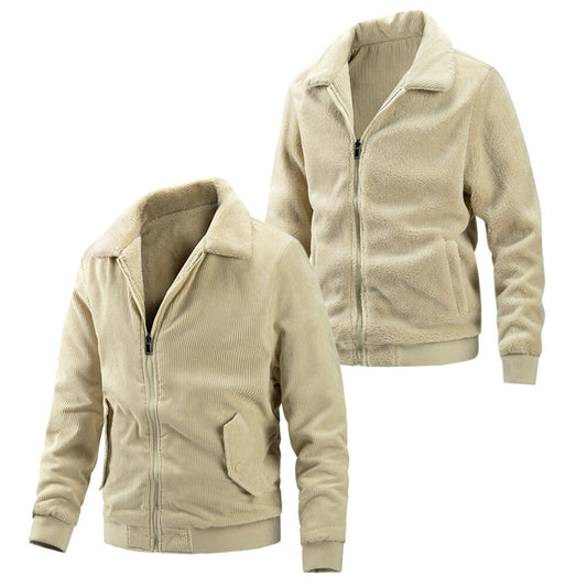Youthup Mens Fleece Reversible Usefulness Baseball Jacket