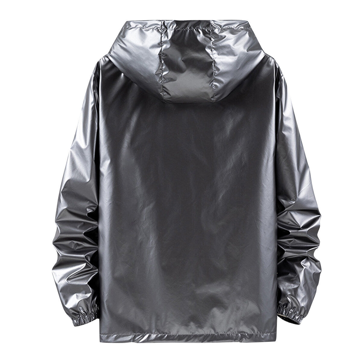 Youthup Mens Shiny Waterproof Hooded Jacket