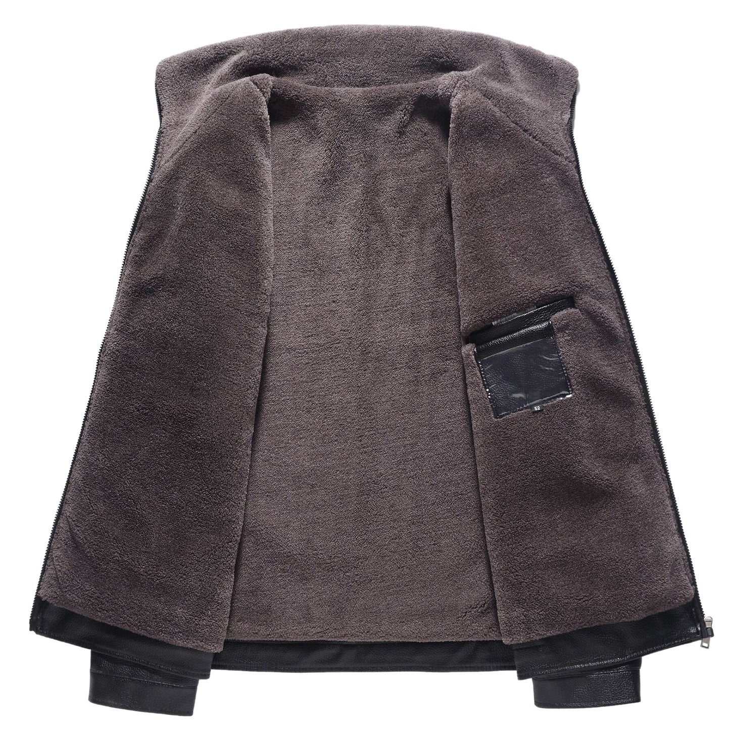Youthup Mens Fleece Lined Leather Jacket