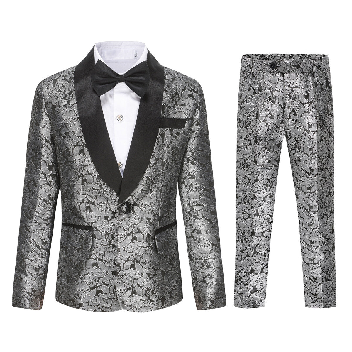 Youthup Boys Teen Suit 2Pcs Embroidery Printing Dress Formal Wedding Blazer and Pants