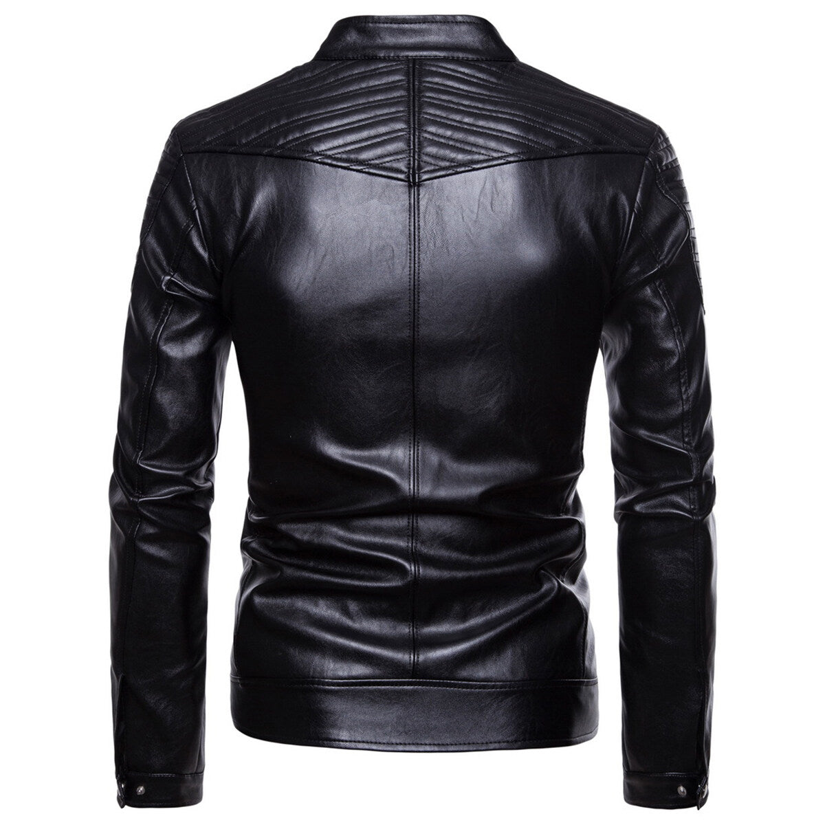 Youthup Mens Bomber Motorcycle Zipper Leather Jacket