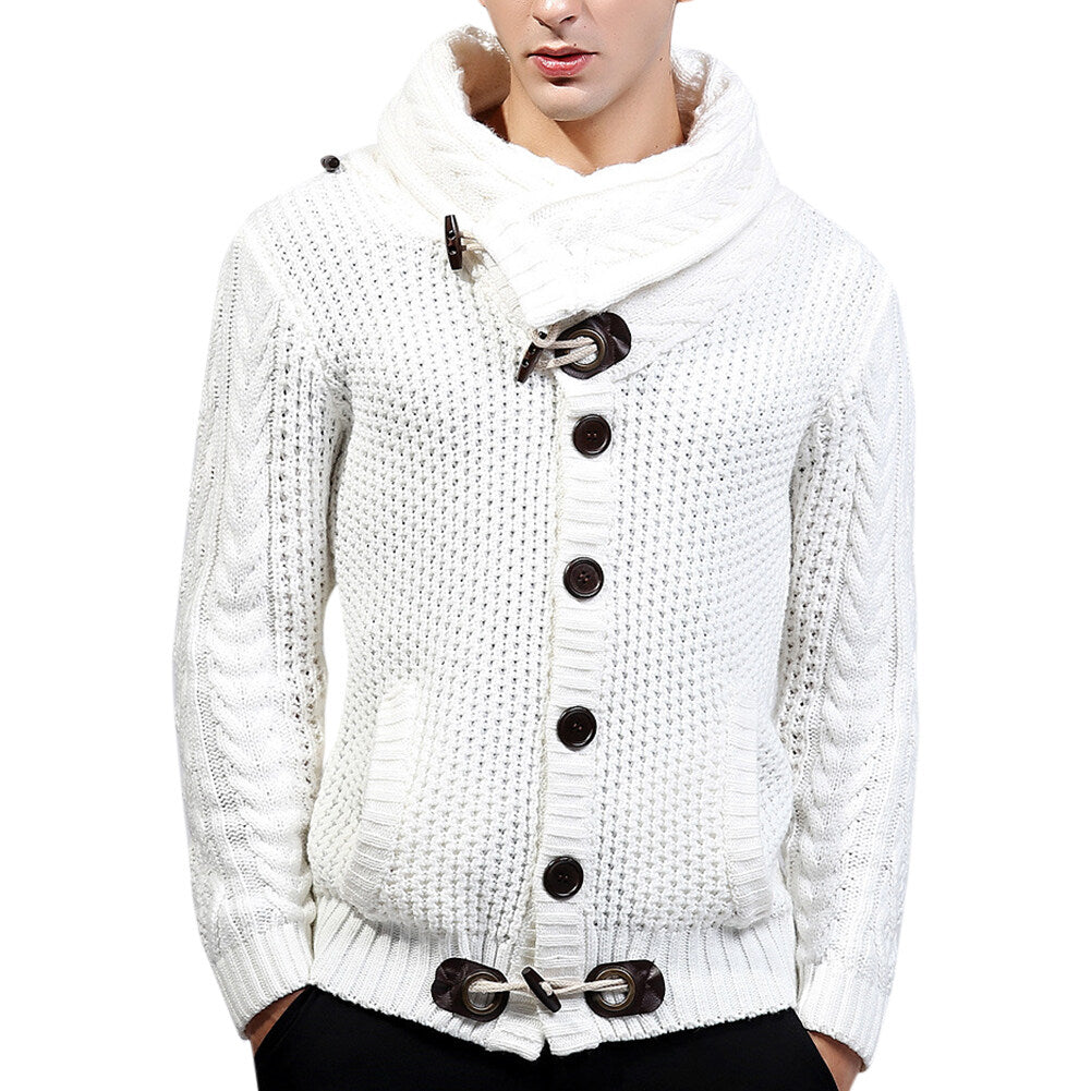 Youthup Mens Knitted Jacket Turtleneck Cardigan Sweaters
