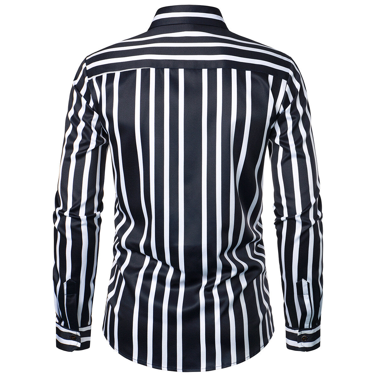 YOUTHUP Mens Casual Striped Shirt Slim Fit Party Holiday Print Tops