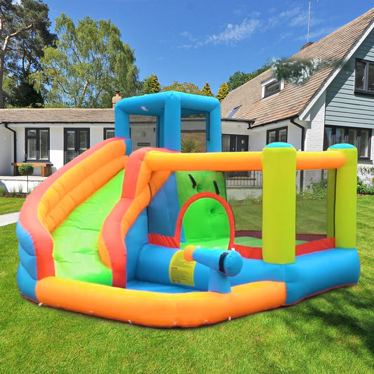Toboggan gonflable avec piscine pour 3 Enfants Aire de jeux gonflable 310x280x210cm  Poids Portant 90KG