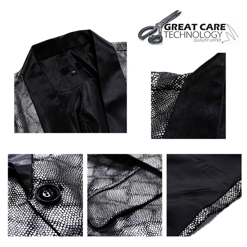 Youthup Mens Luxury Shiny Blazer Wedding Party Dinner Tuxedo