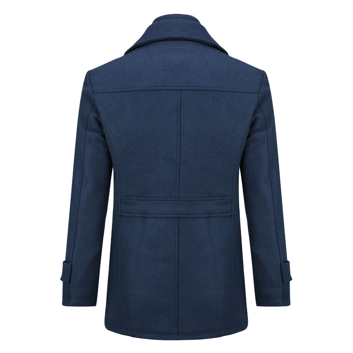 Youthup Mens Thickened Double Collar Casual Wool Pea Coat