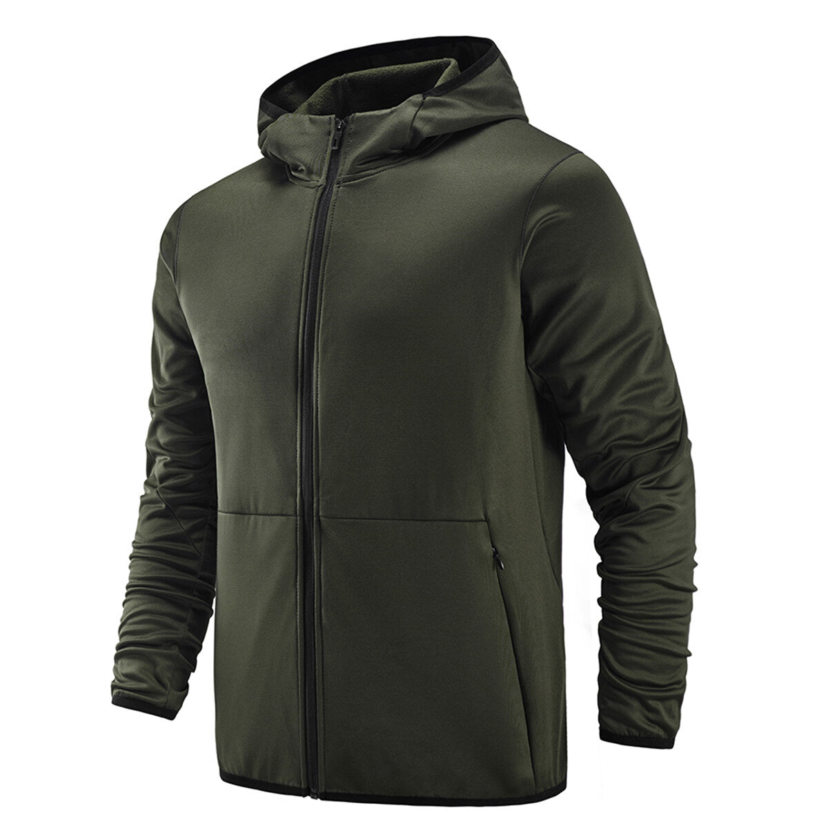 YOUTHUP Mens Outdoor Windproof Jacket Hooded Solid Color Zipper Waterproof Jacket