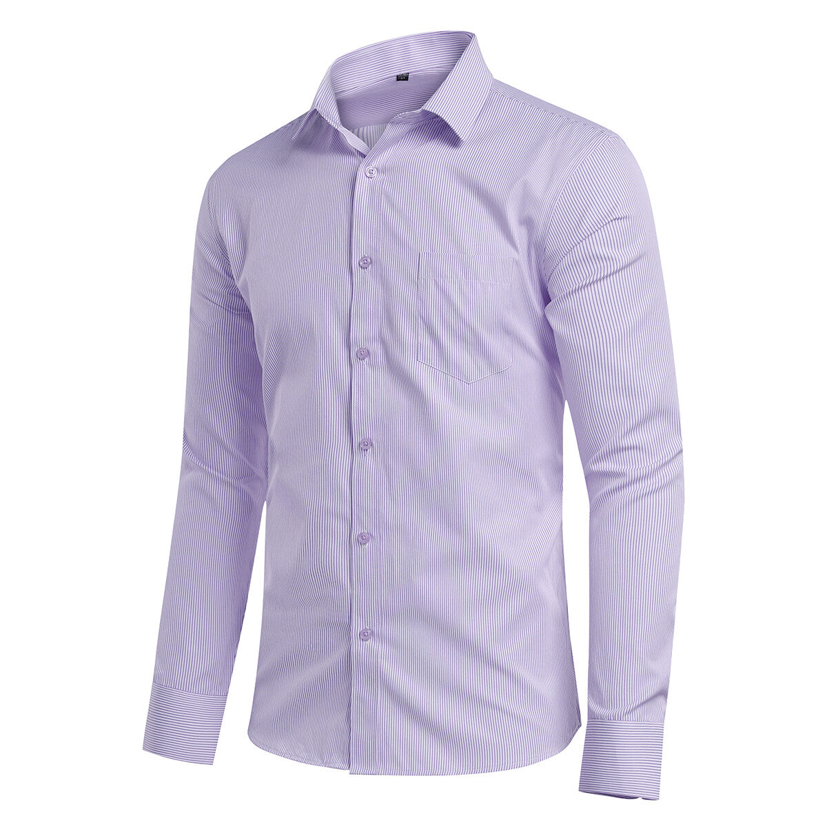 Youthup Mens Slim Business Shirt Striped Suit Shirt