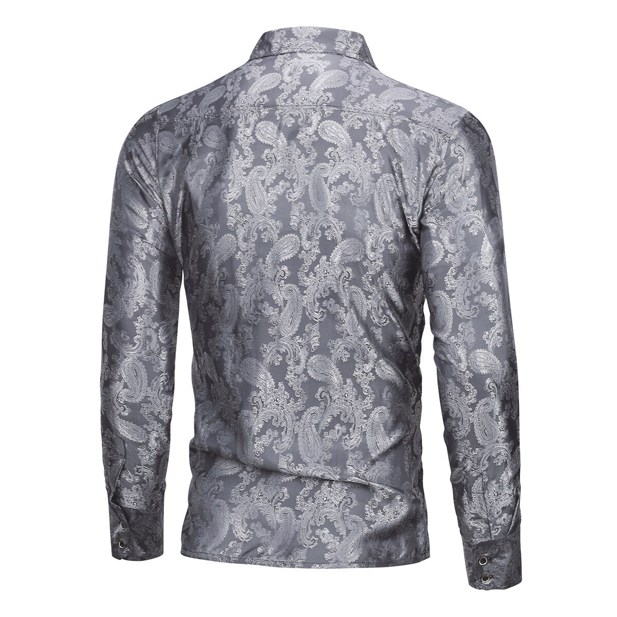 Youthup Mens Paisley Pattern Fitted Shirt