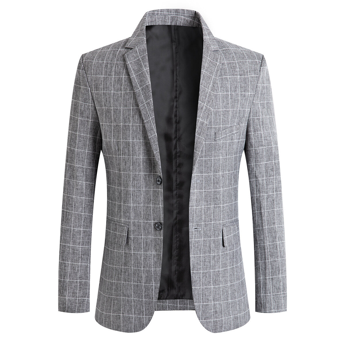 YOUTHUP Mens 2 Button Check Blazer Business Silm Fit Suit Jacket Casual Plaid Vintage Blazers