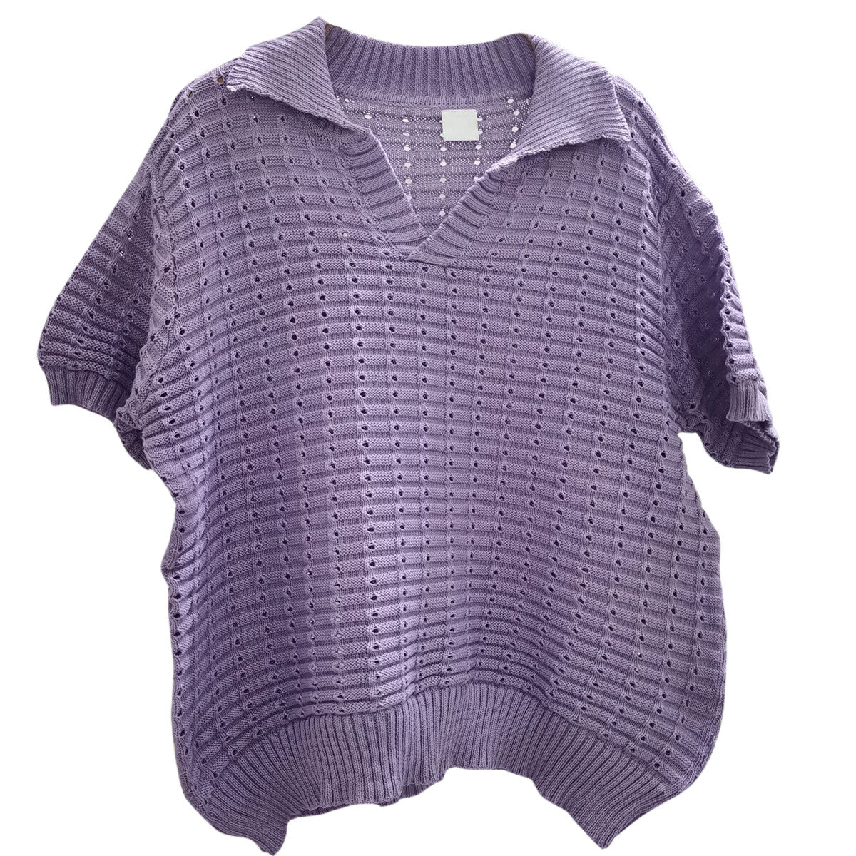 Youthup Mens Knitted Cutout Tee Hollow Short Sleeve T-Shirt