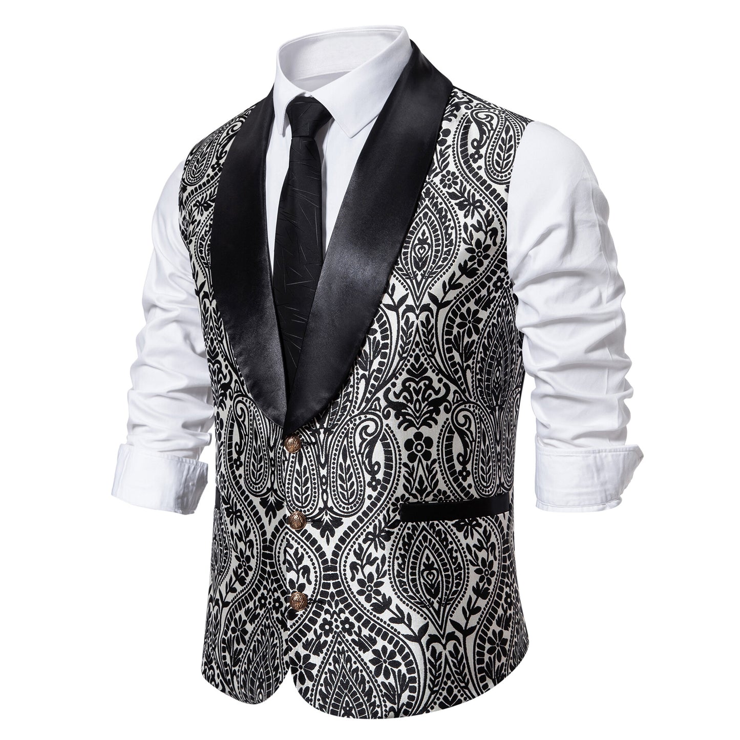 Youthup Mens Paisley Patterned Business Vest