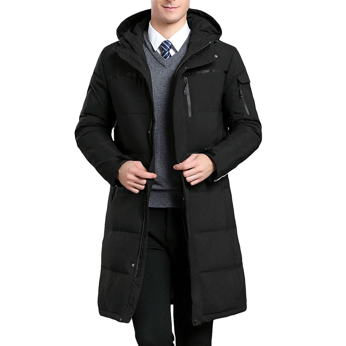Youthup Mens Winter Puffer Jacket Thicken Warm Hooded Coat