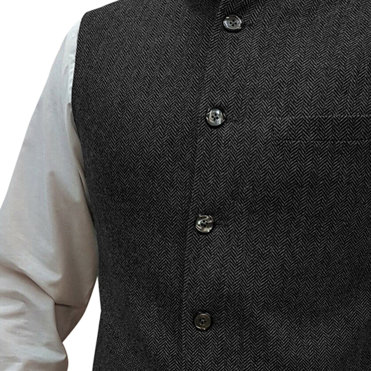 Youthup Mens Stand Collar Twill Knit Casual Vest