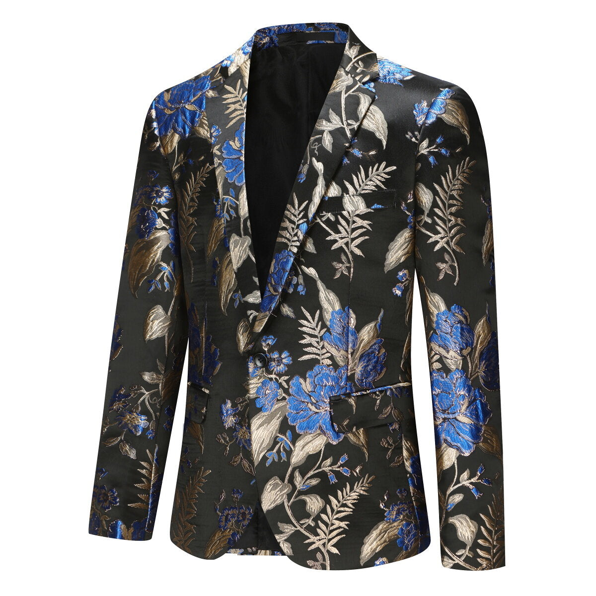 YOUTHUP Mens 2 Piece Floral Embroidered Suit Set Fit 1 Button Suit Jacket and Trousers