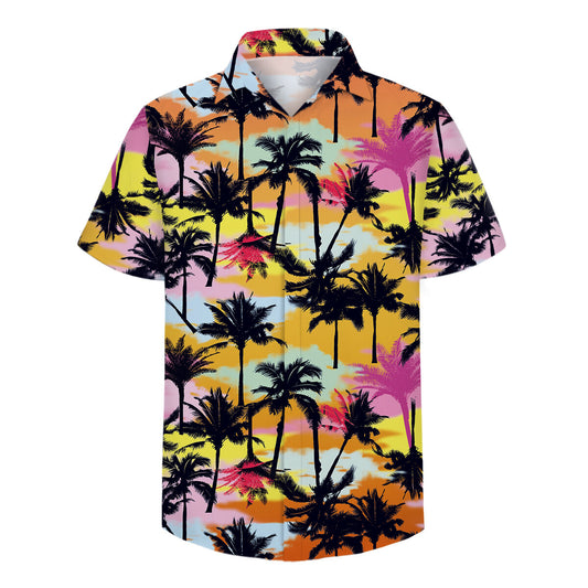 Youthup Men Coconut Print Holiday Travel Short Sleeve T-Shirt