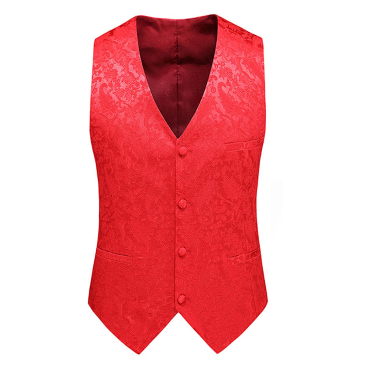 Youthup Mens 3Pce Paisley Dress Vest and Bow Tie Set and Pocket Square