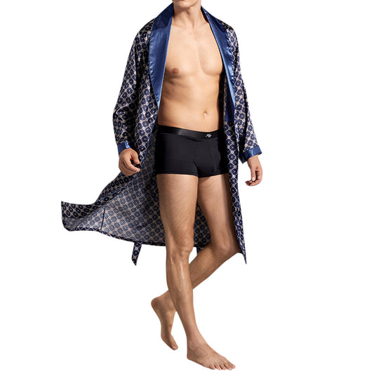 Youthup Mens Floral Printed Long Pajamas Robe