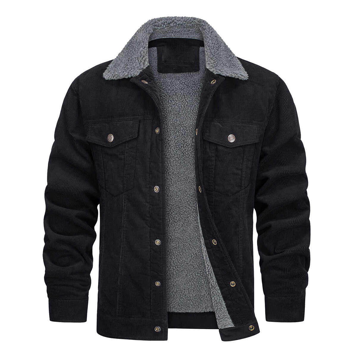 Youthup Mens Velvet Corduroy Thick Fleece Lined Jacket