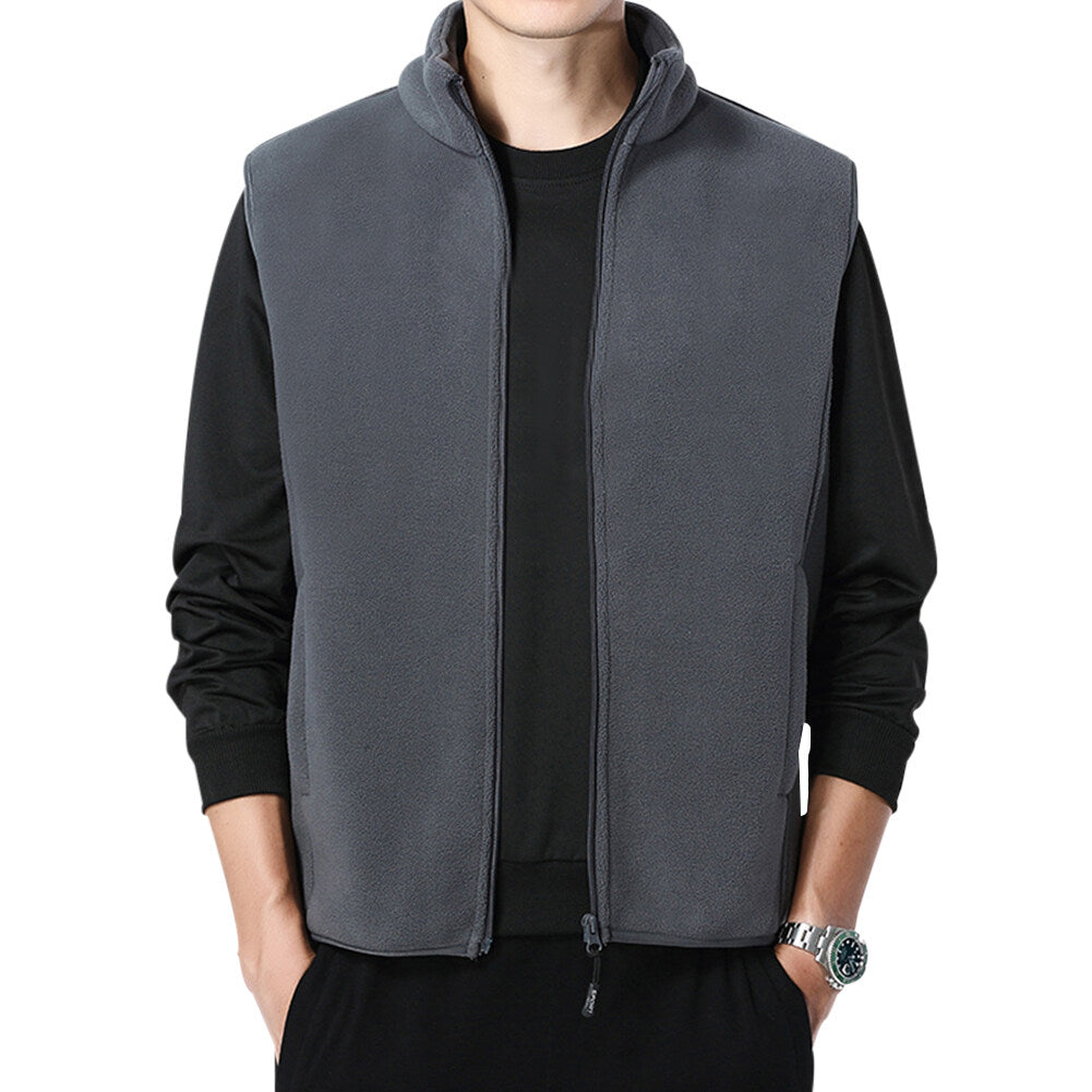 Youthup Mens Velvet Fleece Lined Full Zip Soft Padded Vest