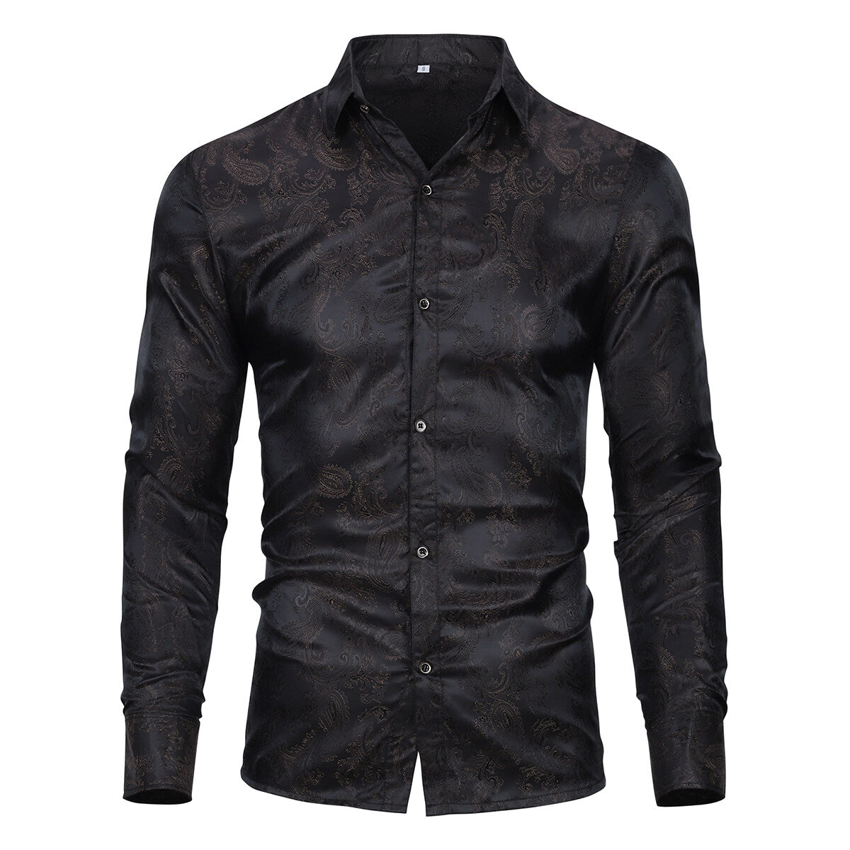 Youthup Mens Paisley Pattern Fitted Shirt