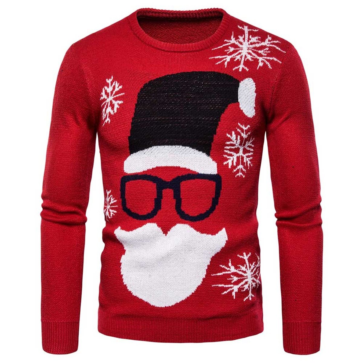 Youthup Mens Christmas Printed Crewneck Knitted Festival Sweater