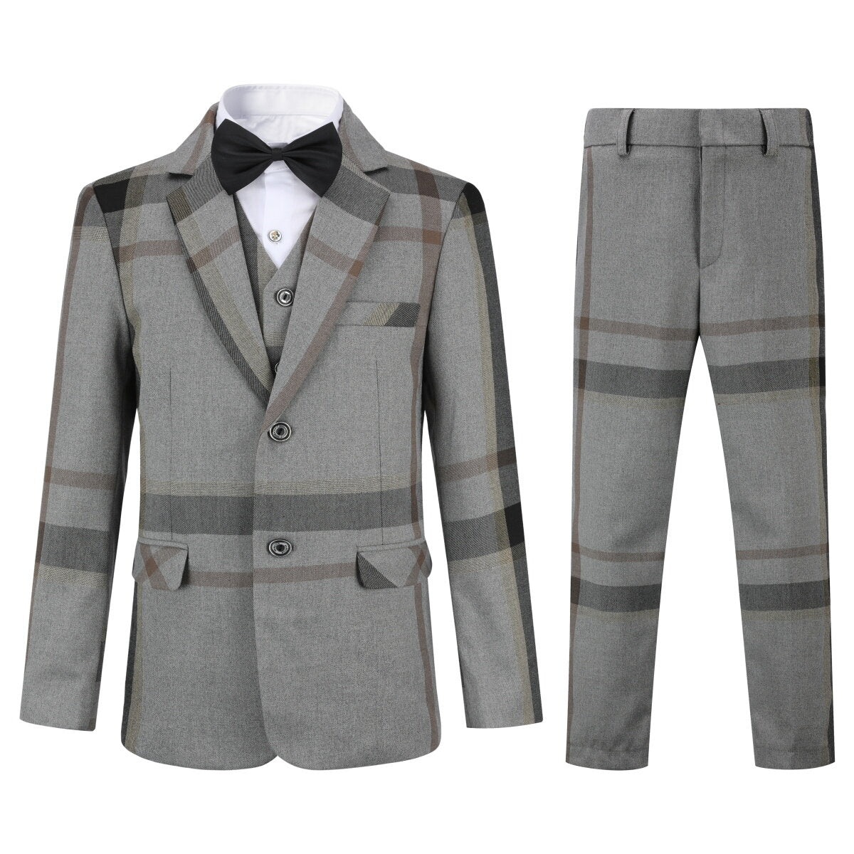 Youthup Boys 3Pce Plaid Tuxedo Wedding Suit