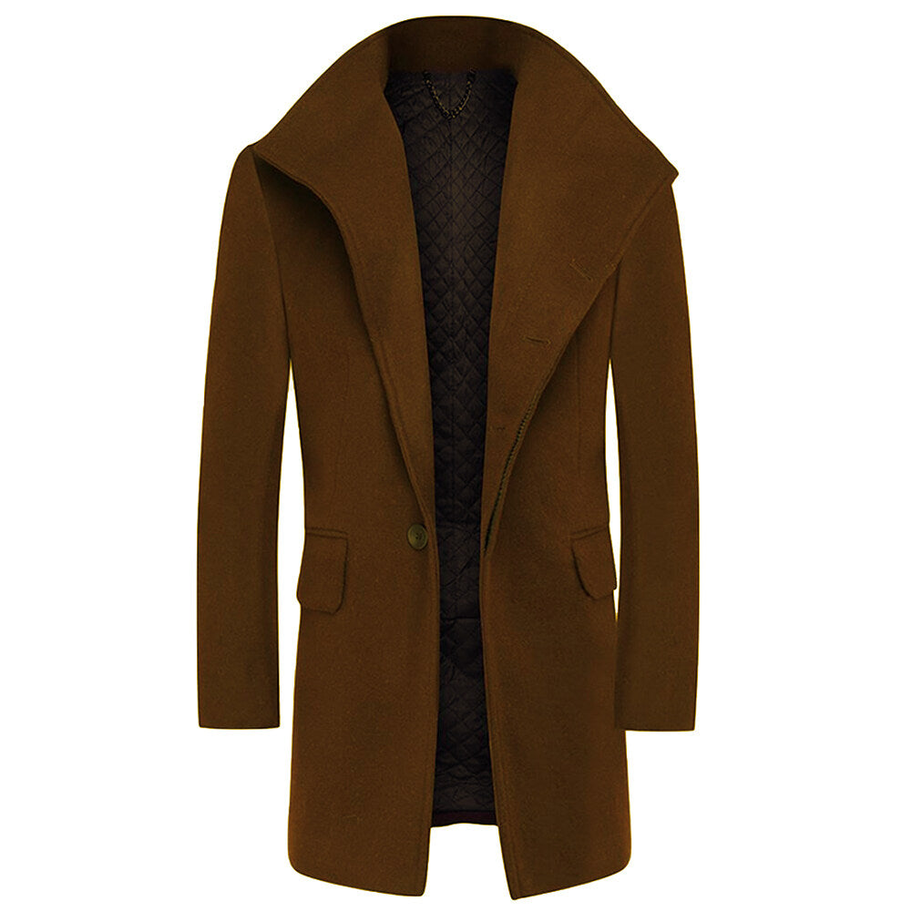 Youthup Mens Overcoat Wool Trench Coat