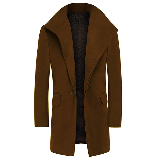 Youthup Mens Overcoat Wool Trench Coat