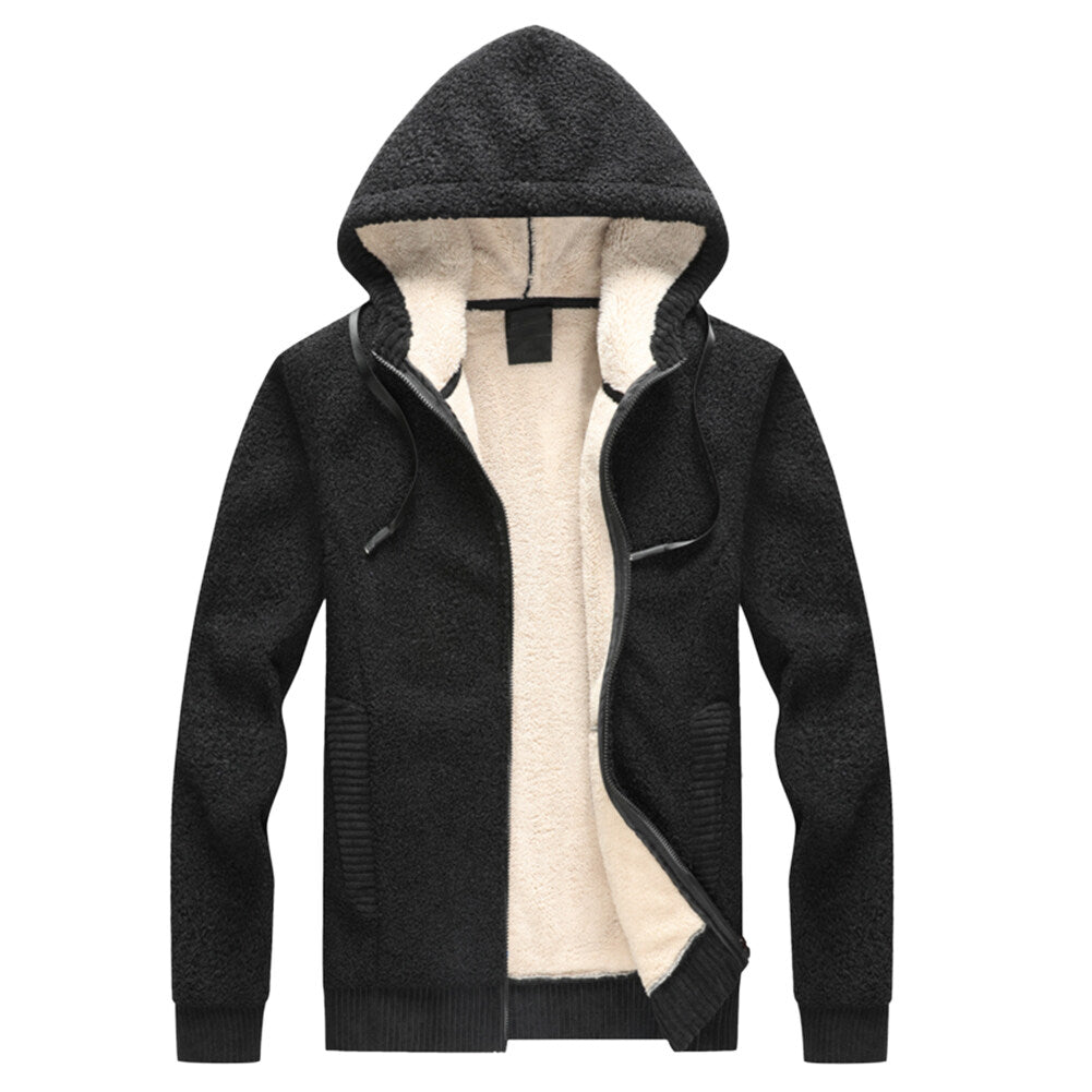Youthup Mens Loose Fit Hooded Fleece Lined Thicken Cotton Padded Jacket