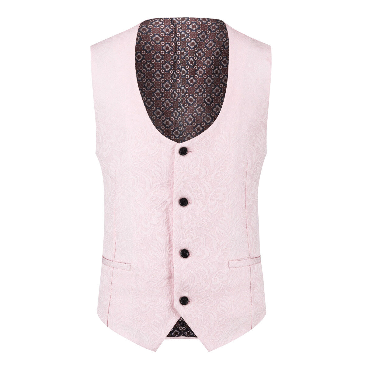 YOUTHUP Mens 3 Piece Butterfly Pattern Suit Set Business Casual Color-block 1 Button Blazer Pants Vest
