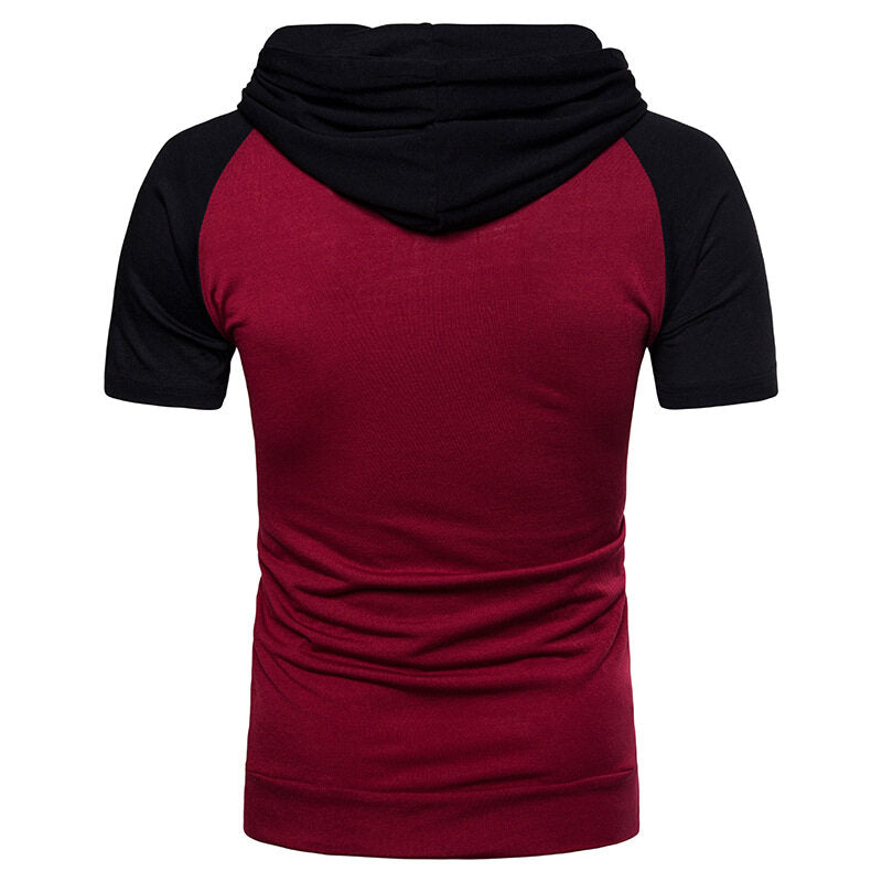 Youthup Mens Hooded Casual Short Sleeve T-Shirt