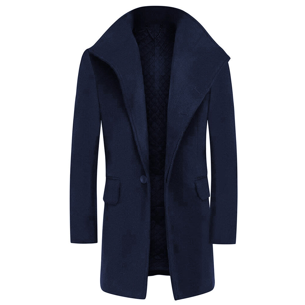 Youthup Mens Overcoat Wool Trench Coat