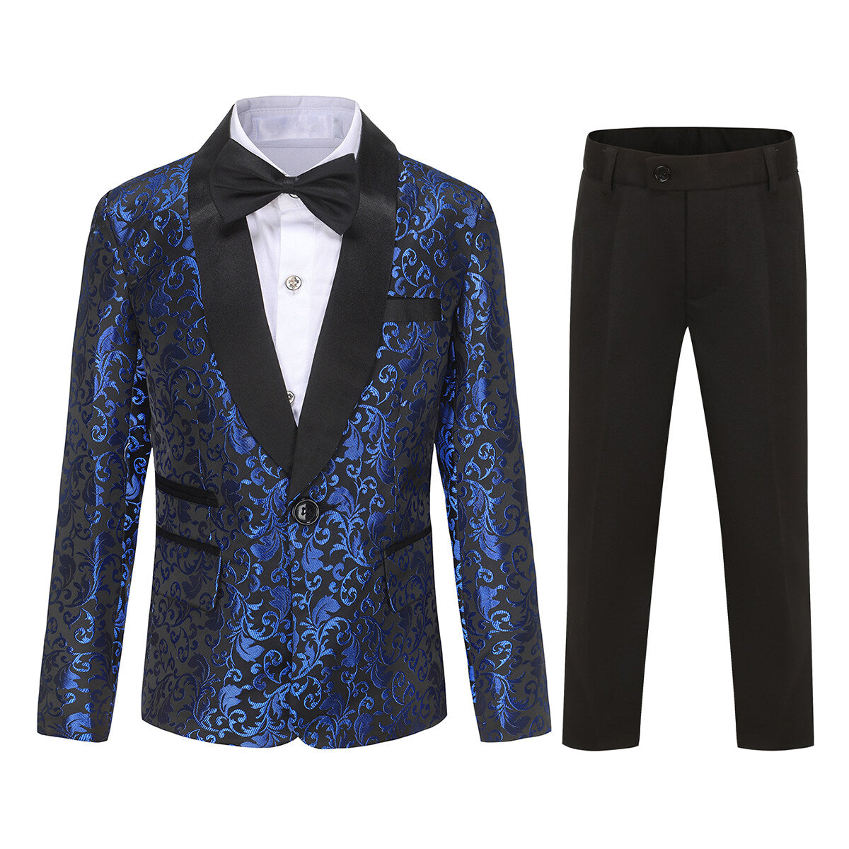 Youthup Boys Teen Suit 2Pcs Paisley Print Dress Formal Wedding Blazer and Pants