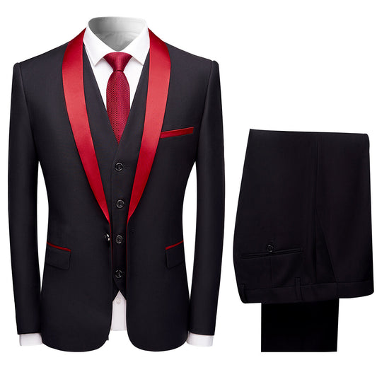 Youthup Mens 3-Pce Dress Suit Wedding Blazer and Waistcoat and Tuxedo Pants