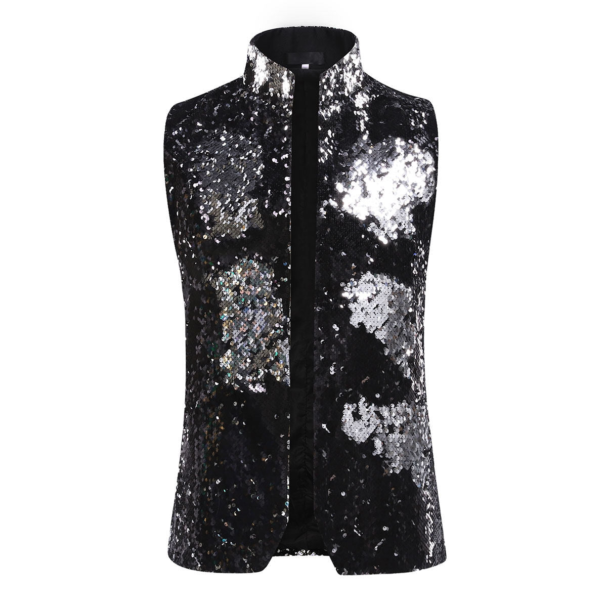 Youthup Mens Prom Sequin Sparkle Sleeveless Jacket