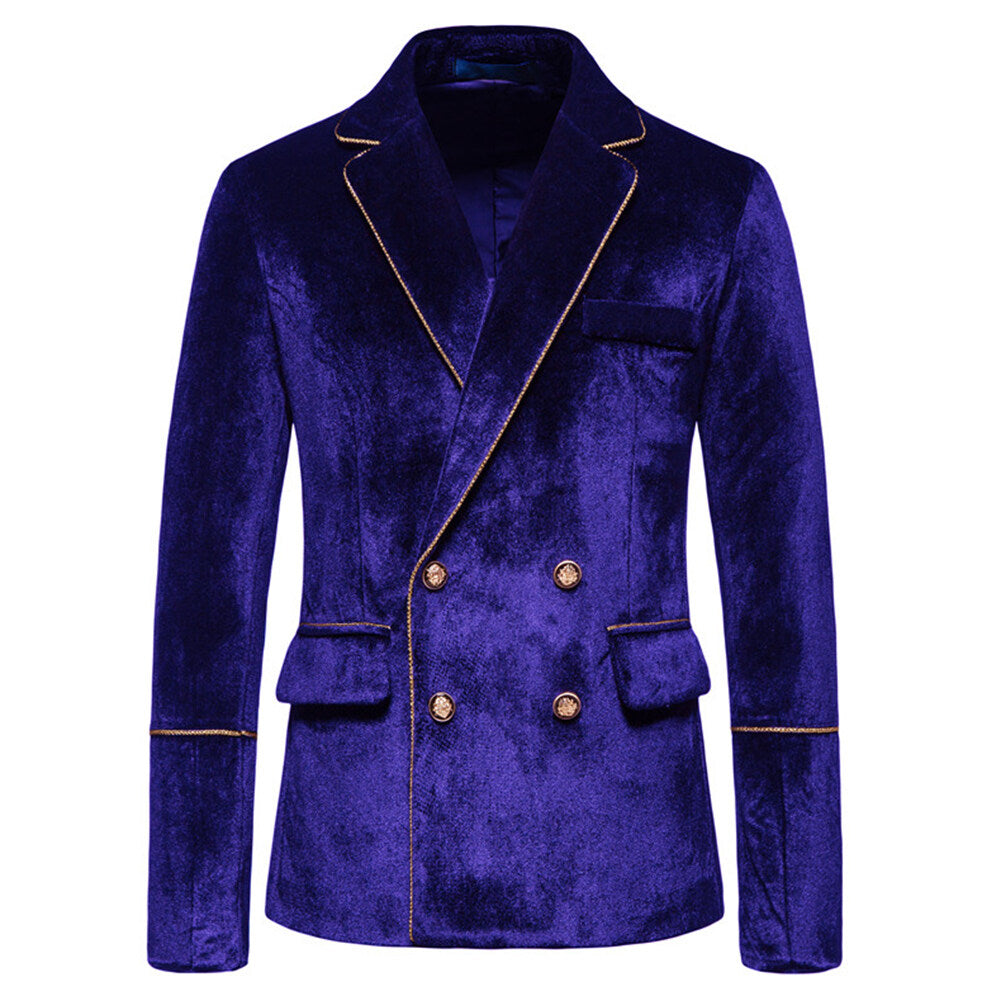 Youthup Mens Velvet Two-Piece Wedding Evening Dress Blazer And Pant