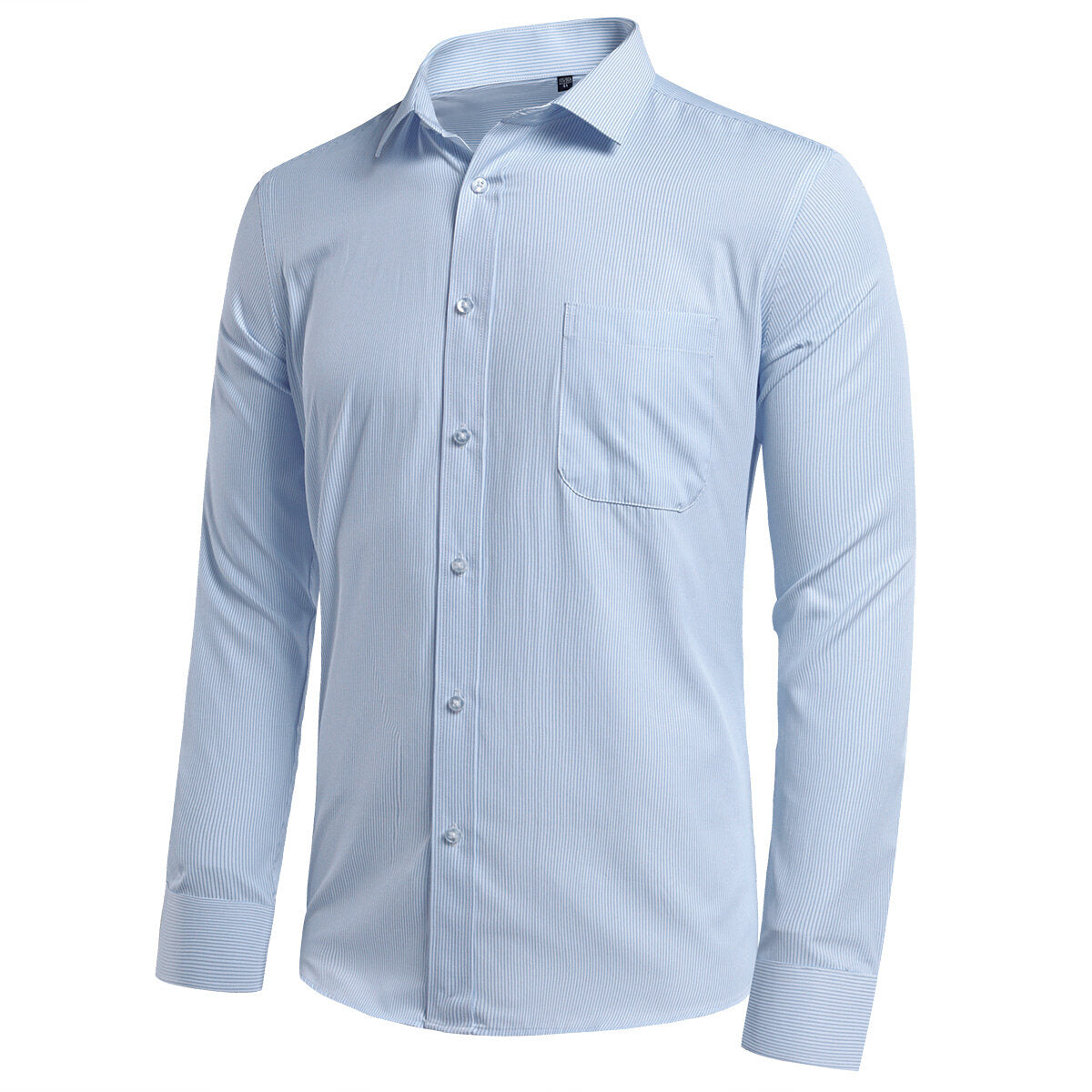 Youthup Mens Slim Business Shirt Striped Suit Shirt