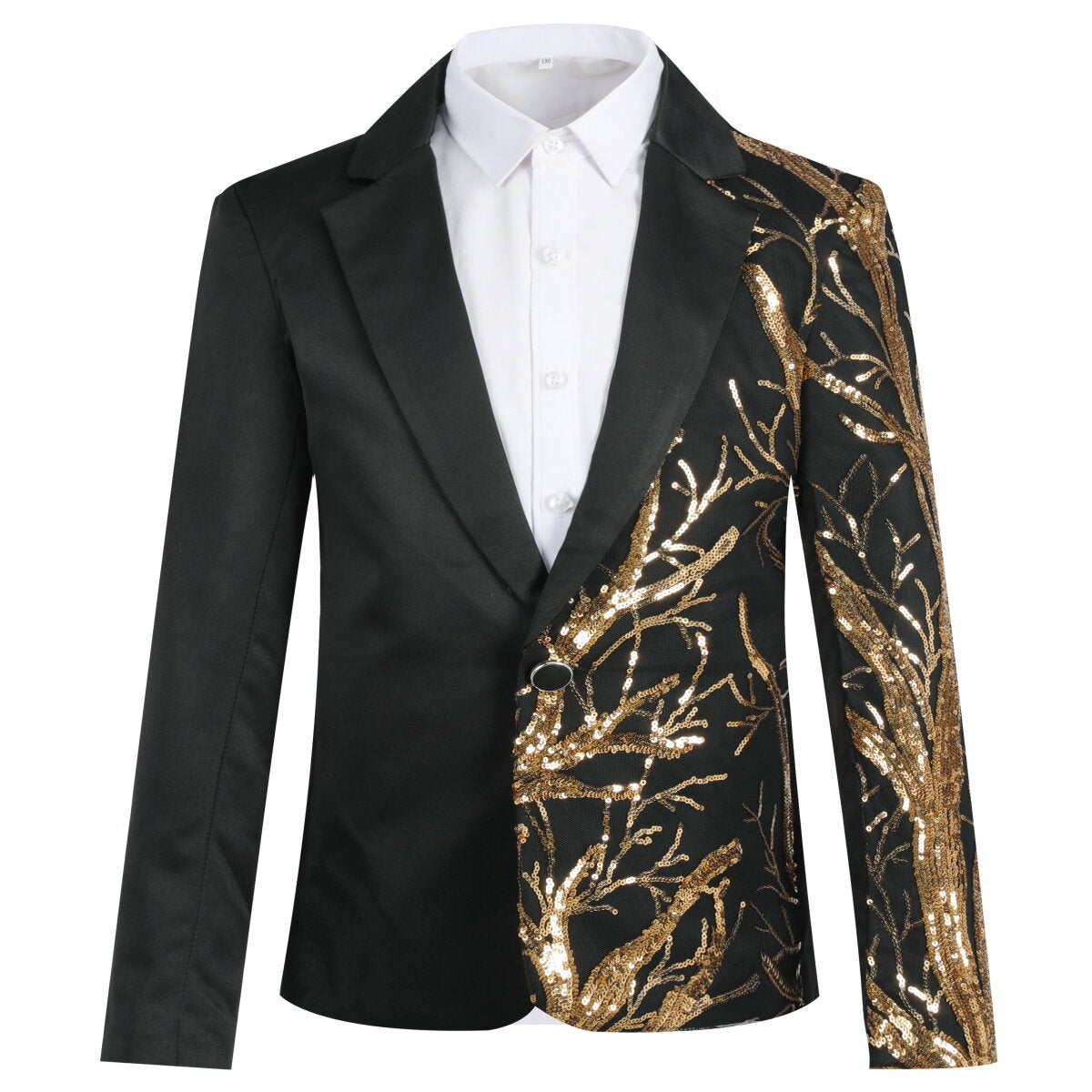Youthup Boys Shiny Branch Sequin Prom Wedding Suit Blazer
