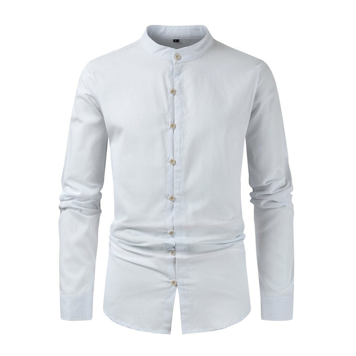 Youthup Mens Stand Collar Button Down Formal Shirt