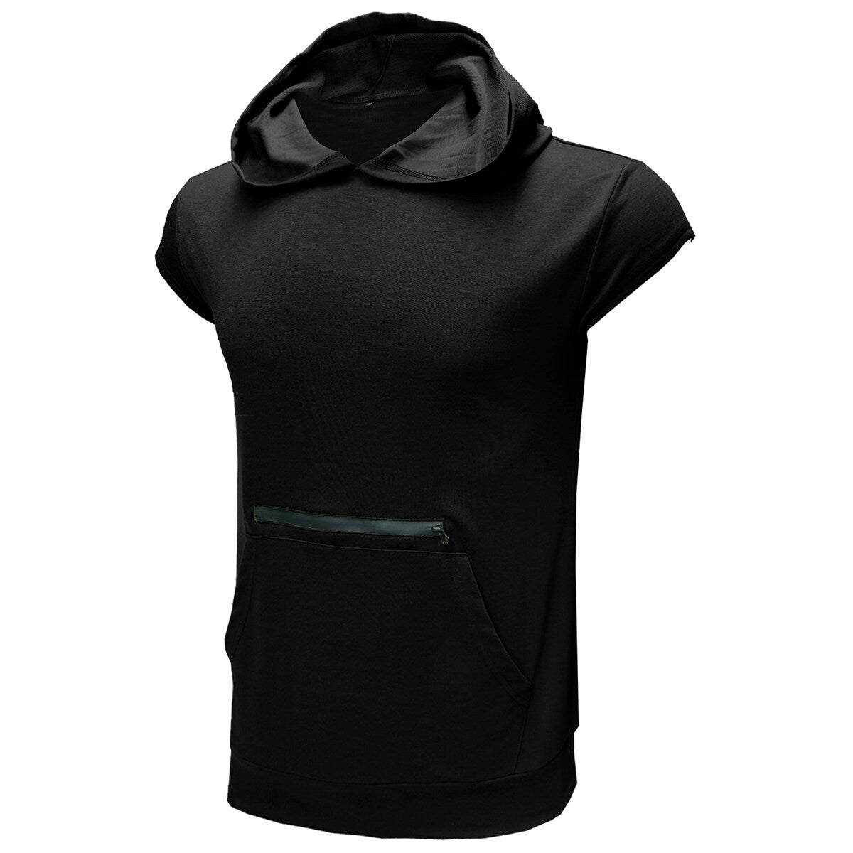 Youthup Mens Slim Fit Hooded Short Sleeve Pullover T-shirt